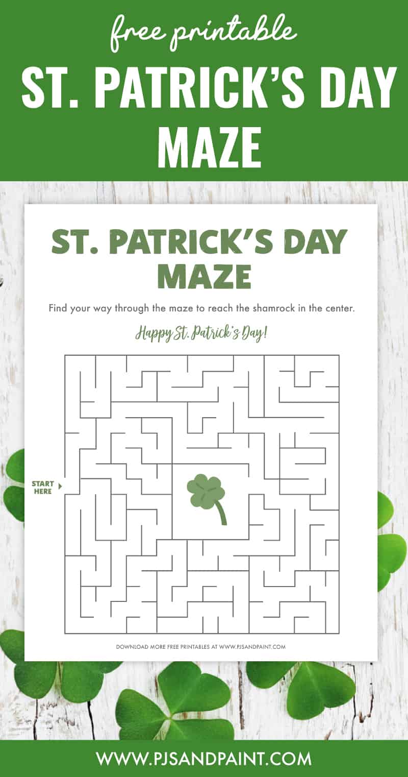 Free Printable St Patrick s Day Maze Pjs And Paint