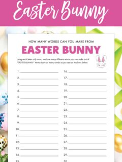 how many words can you make from easter bunny pinterest