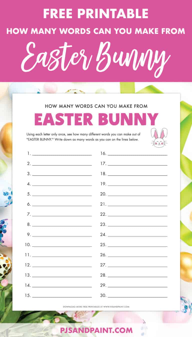 how many words can you make from easter bunny pinterest