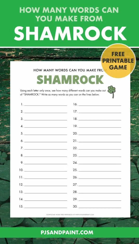 Free St. Patrick's Day I Spy Game - My Pinterventures