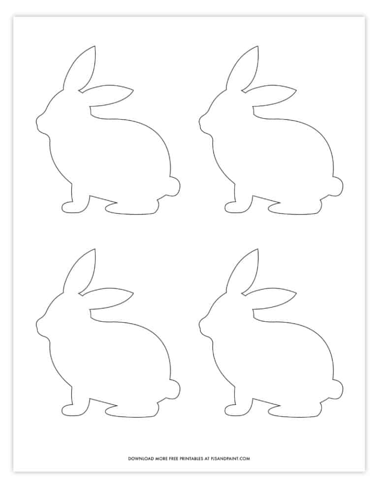 Easter Bunny Template - Free Printable Bunny Pattern - Pjs and Paint