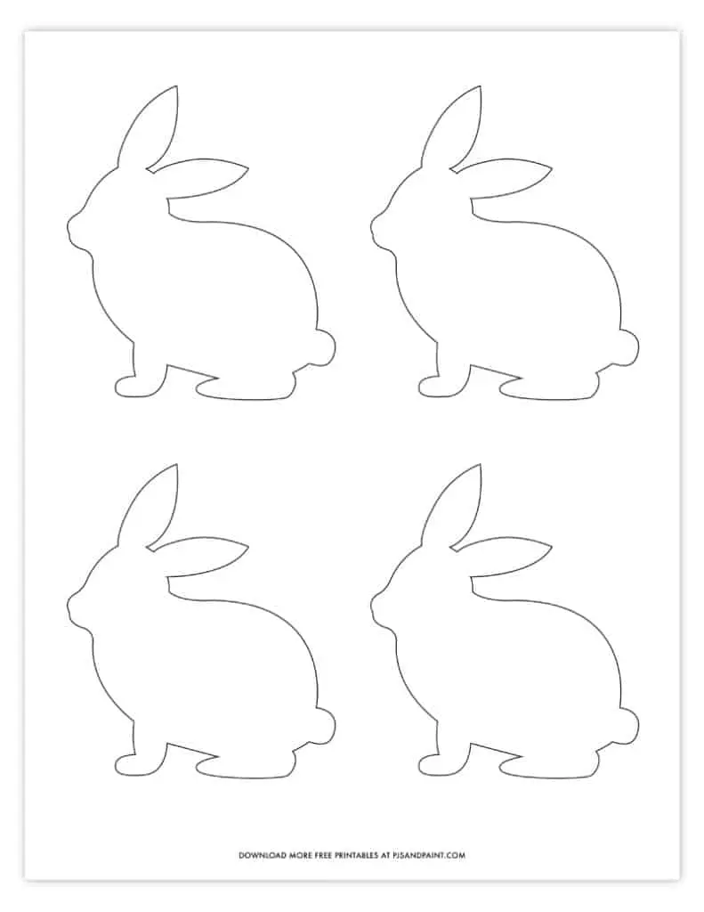 easter bunny template small pjs and paint