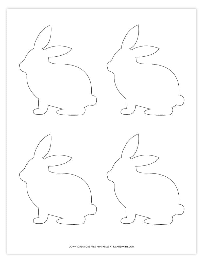 easter bunny template small pjs and paint