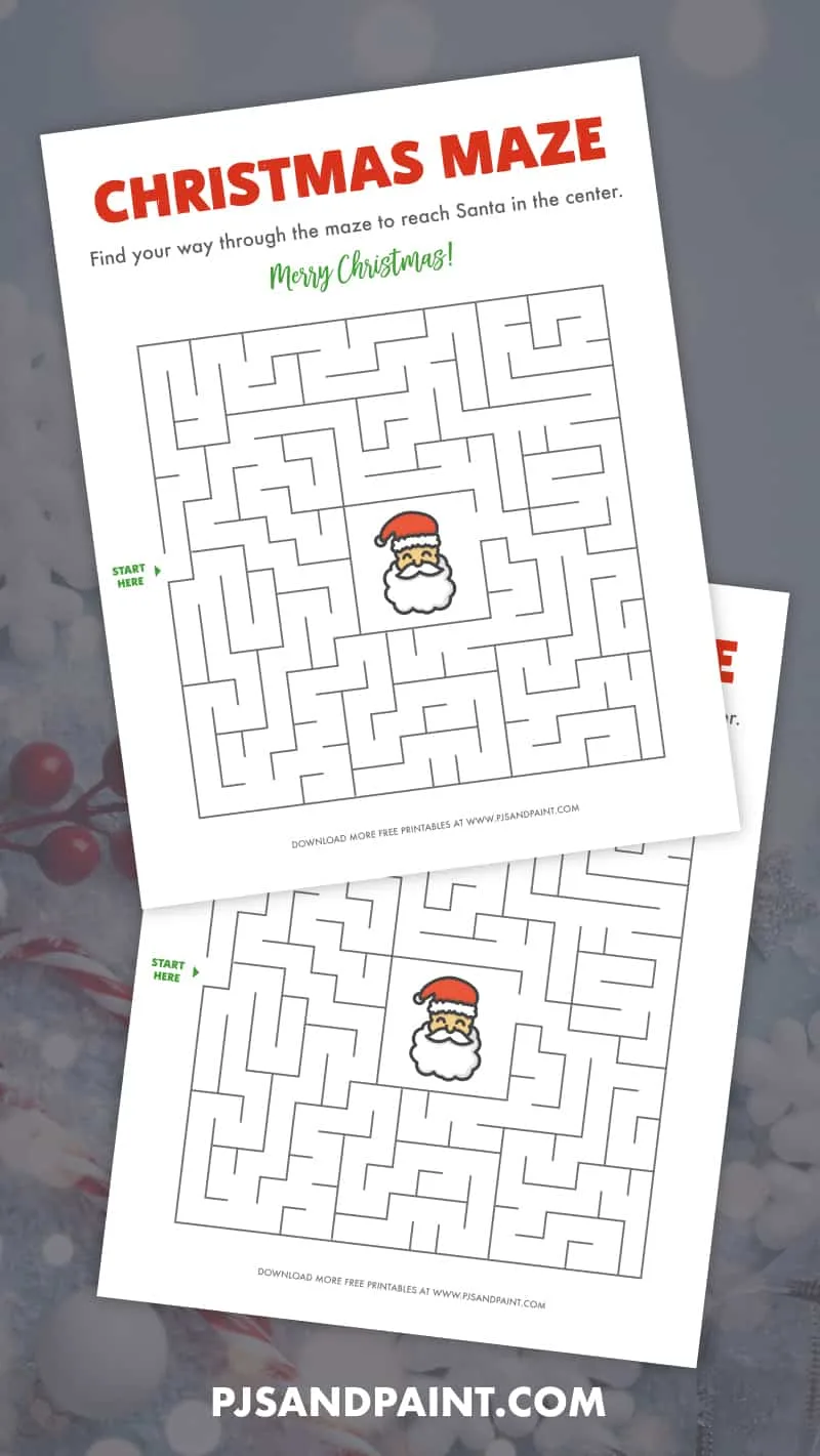 christmas maze printable