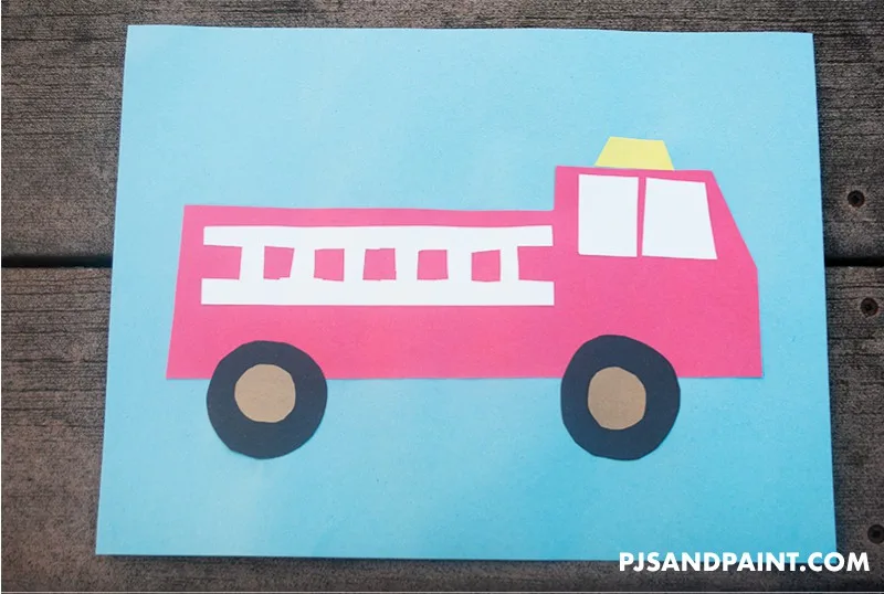 construction paper firetruck