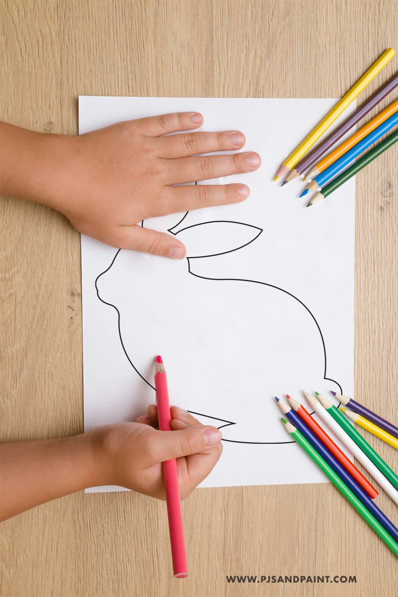 Easter Bunny Template - Free Printable Bunny Pattern - Pjs and Paint