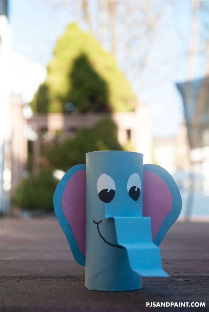 How to make a toilet paper roll elephant craft Pjs and Paint