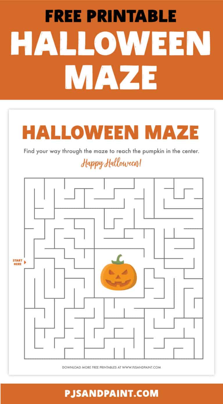 Free Printable Halloween Maze Pjs and Paint