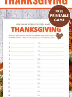 how many words can you make from thanksgiving