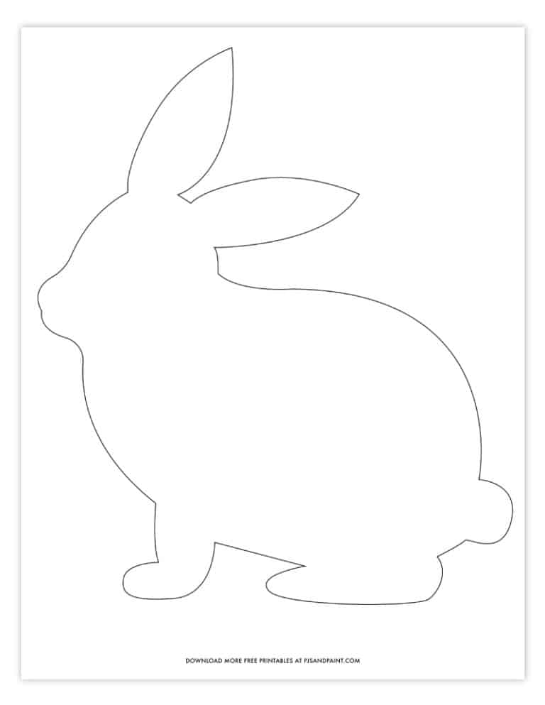 Easter Bunny Template - Free Printable Bunny Pattern - Pjs and Paint