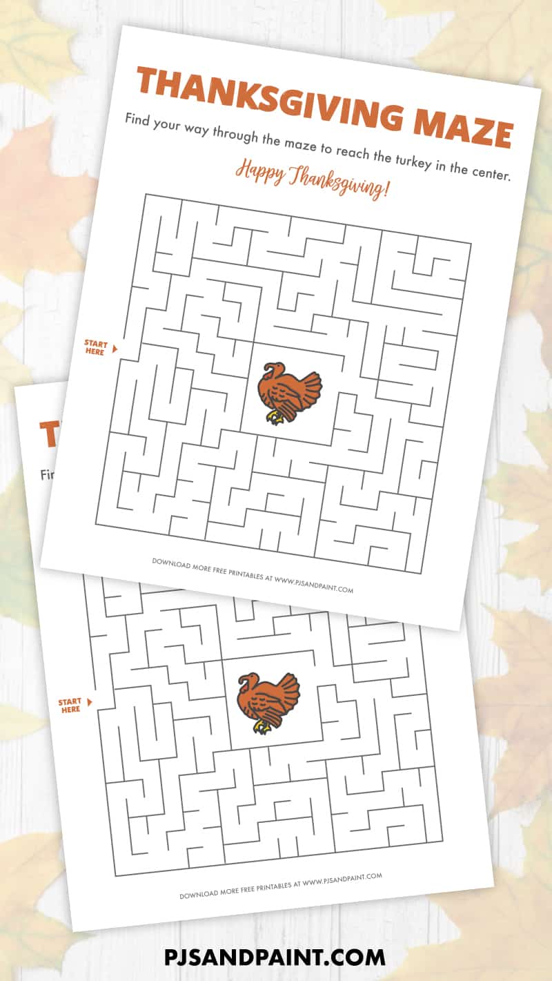 printable thanksgiving maze