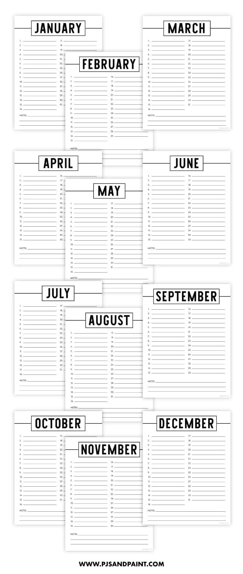 printable perpetual calendar