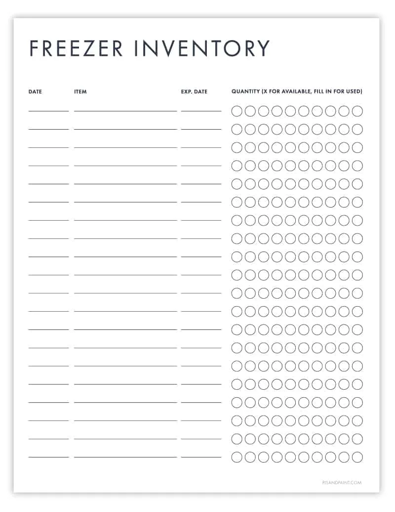 Organizing the Freezer (with Printable Freezer Inventory & Labels!)   Freezer inventory printable, Freezer labels printable, Inventory printable