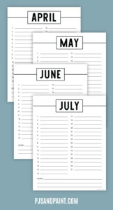 Free Printable Perpetual Calendar - Printable Birthday Calendar