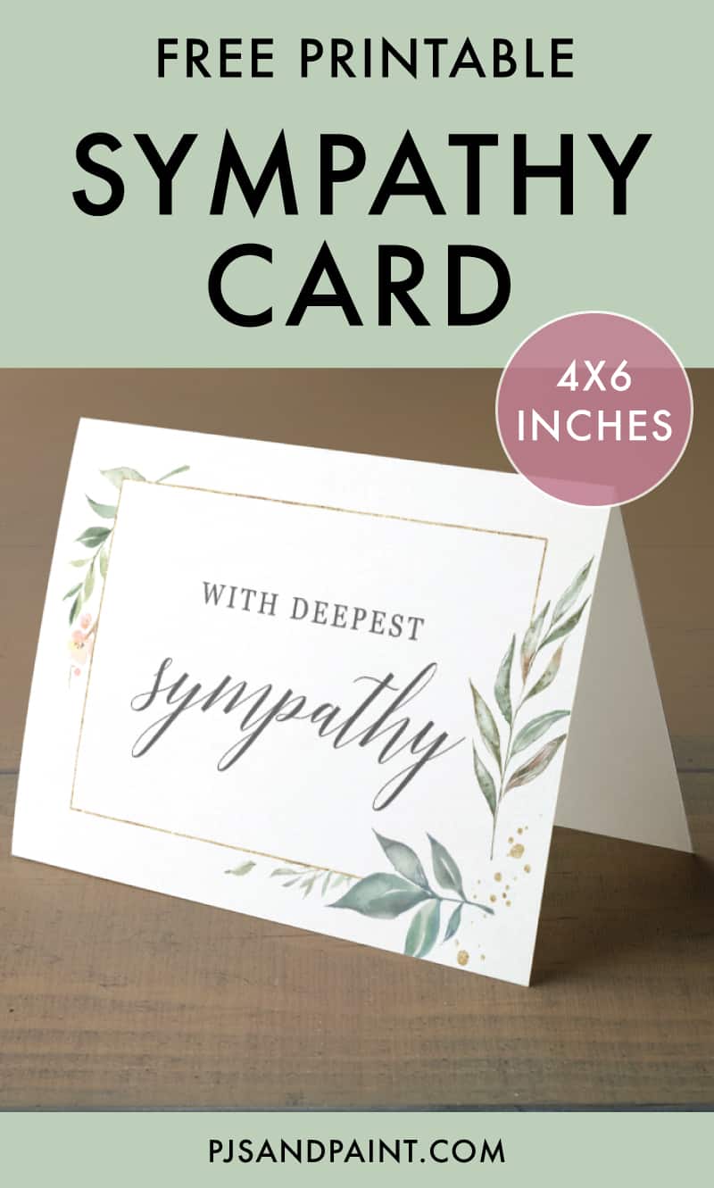 Free Printable Sympathy Card - Instant Download - Pjs and Paint With Regard To Sympathy Card Template