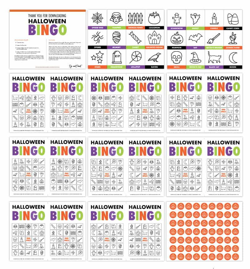 Free Printable Halloween Bingo Cards With Numbers