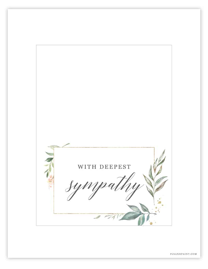 Free Printable Sympathy Card - Instant Download - Pjs and Paint