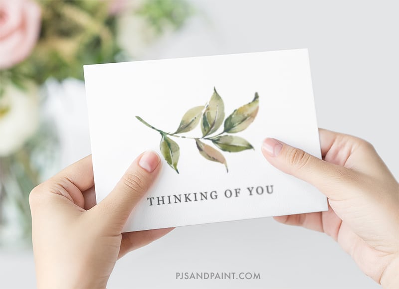 Free Printable Thinking of You Card  Instant Download  Pjs and Paint