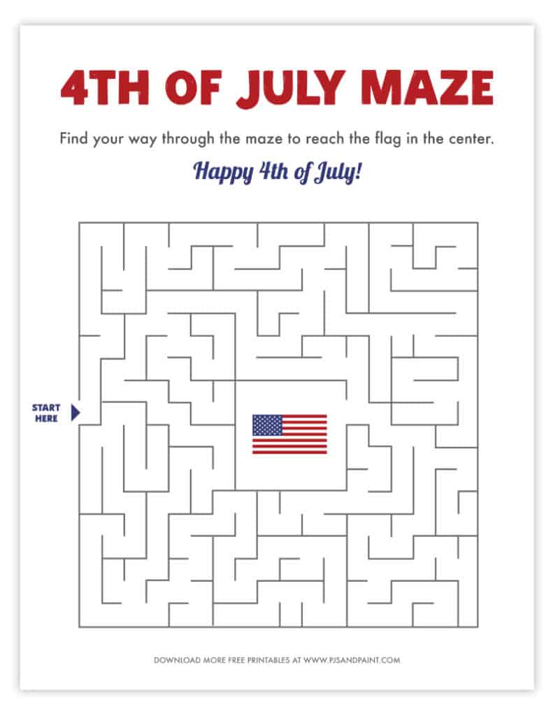 4th of july maze