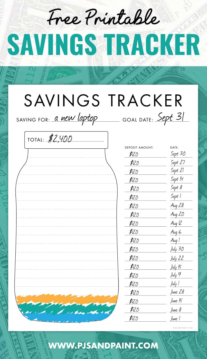 savings planner printable