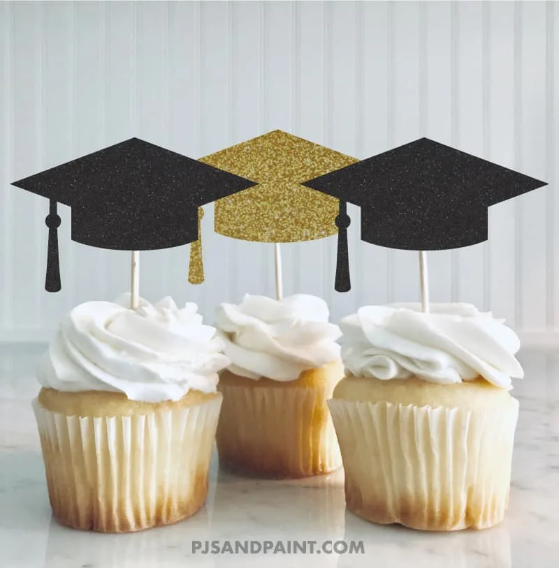 graduation cap template cupcake toppers