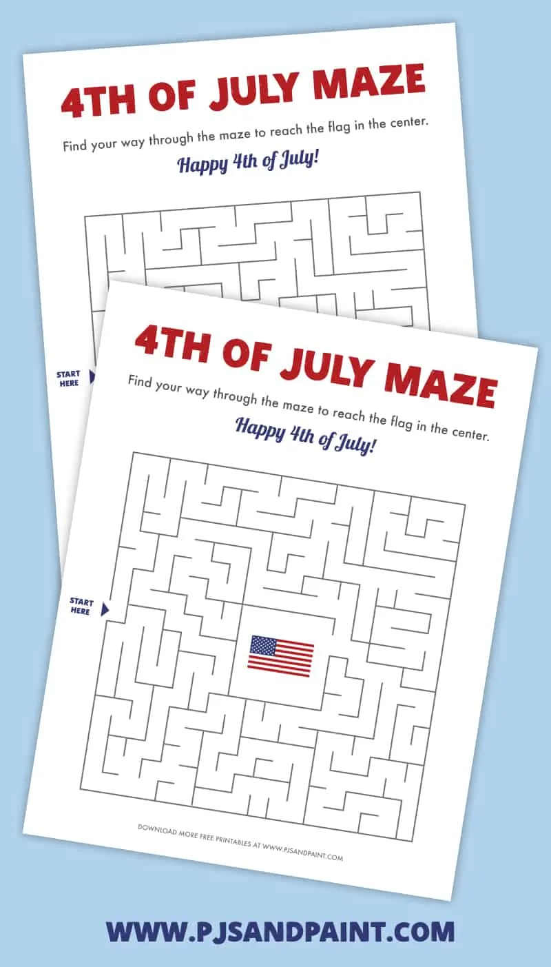 july 4th printable maze