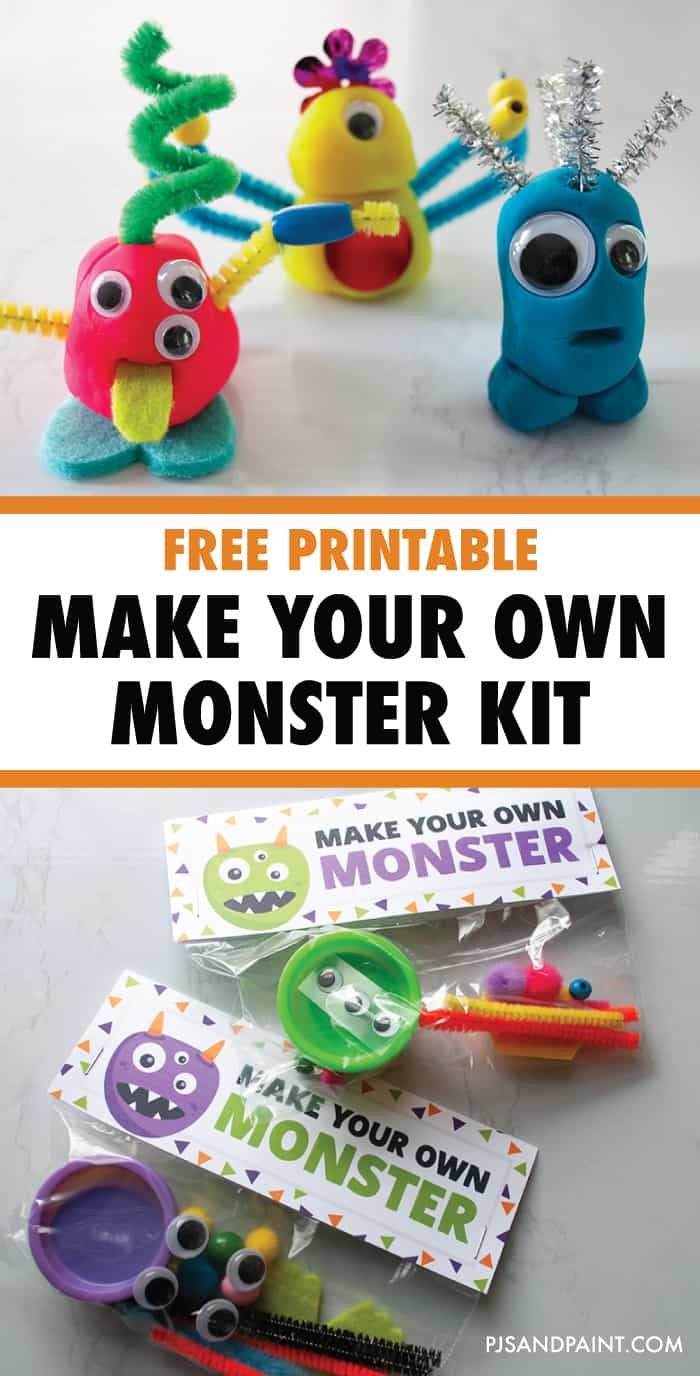 Make Your Own Monster Kit Free Printable Halloween Treat Bag Topper