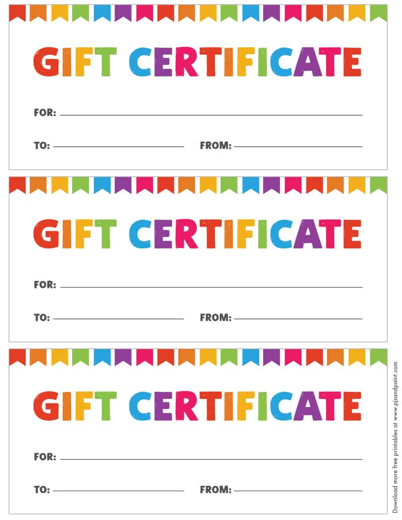 Free Printable Gift Certificate for Kids - Pjs and Paint With Regard To Kids Gift Certificate Template