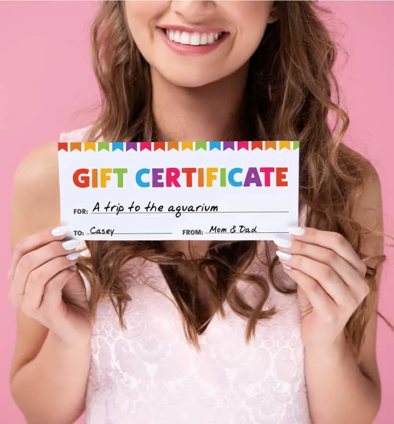 kids gift certificate template