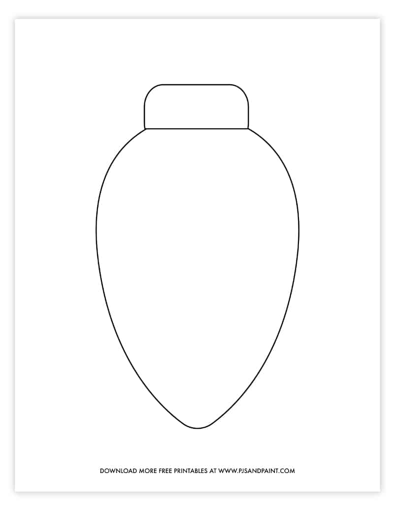 Printable Christmas Light Bulb Template