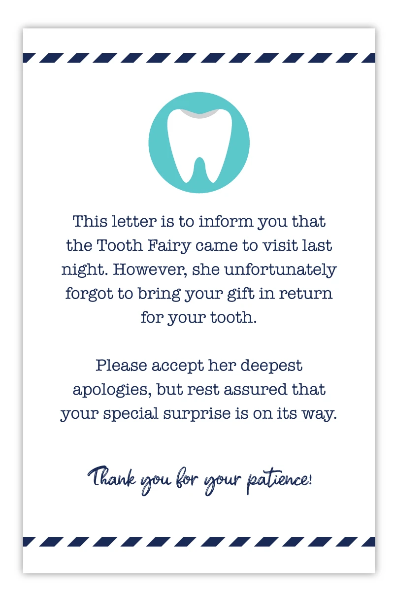 last minute tooth fairy letter