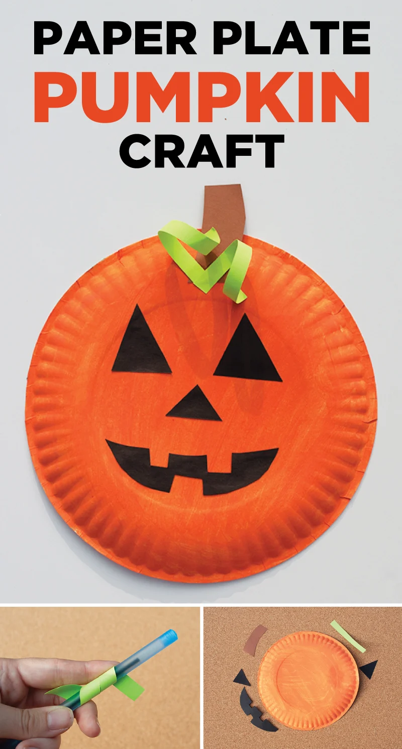 Paper Plate Pumpkin Mask: Halloween Craft