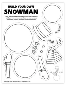 Build Your Own Snowman - Free Printable - Pjs and Paint