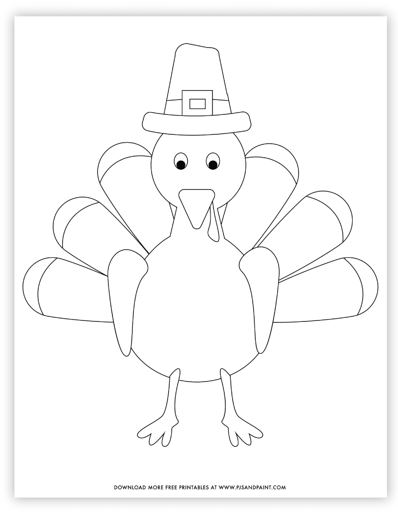 Free Printable Turkey Coloring Page Pjs And Paint