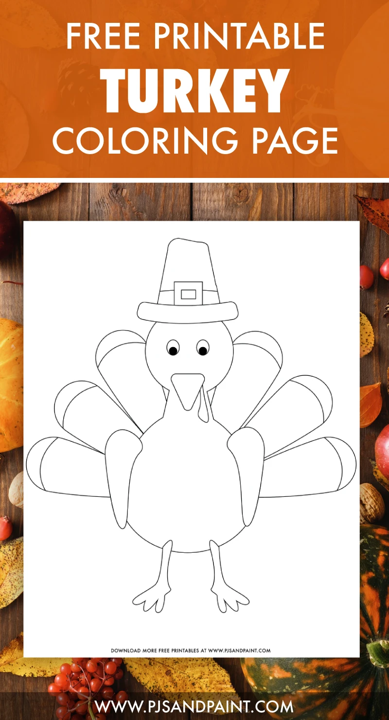 Coloring Paper With A Thanksgiving Turkey And Colored Pencils