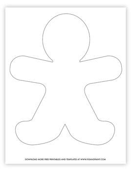 Free Printable Gingerbread Man - Gingerbread Man Template Large 268x347 