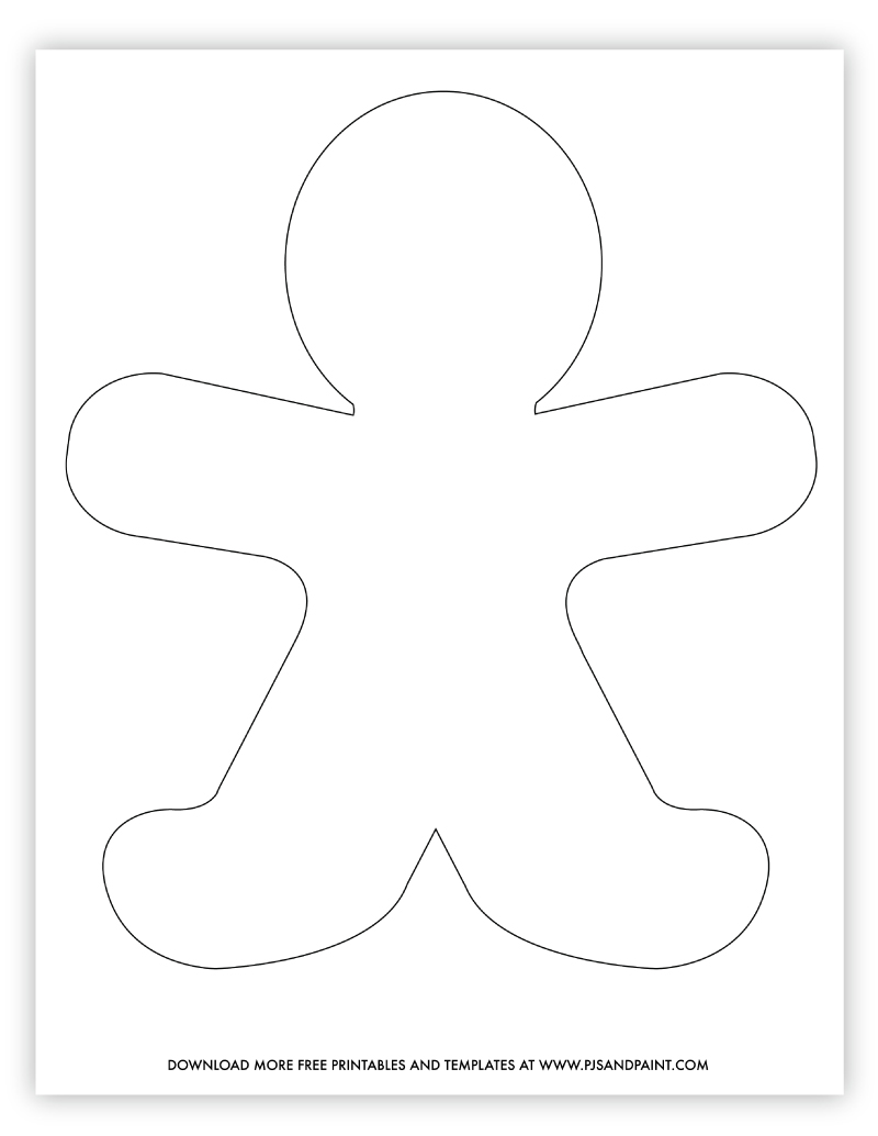 Large Printable Gingerbread Man Template