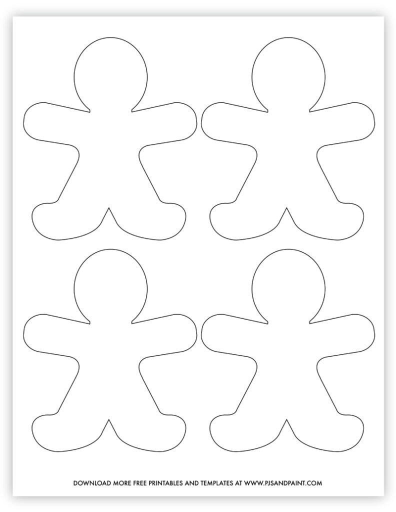 Free Printable Gingerbread Man Template Pjs and Paint