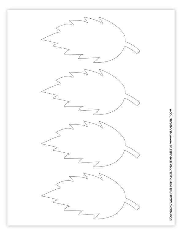 Free Printable Leaf Template - 3 Versions, 2 Sizes Each - Pjs and Paint