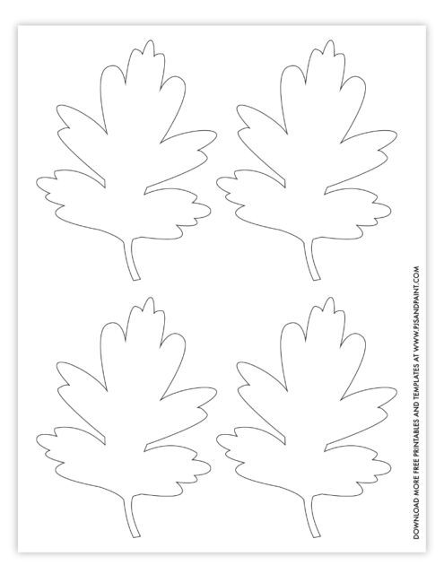 Free Printable Leaf Template - 3 Versions, 2 Sizes Each - Pjs and Paint