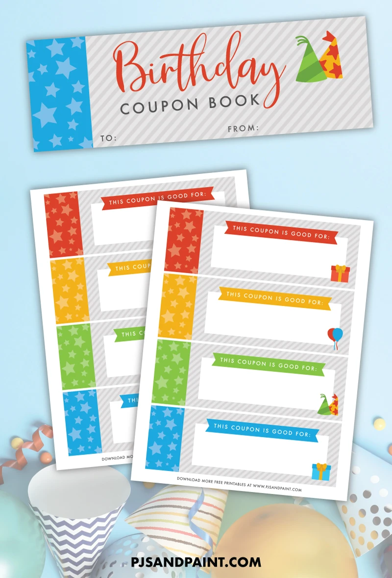 Birthday Coupon Book Free Printable Gift Pjs And Paint