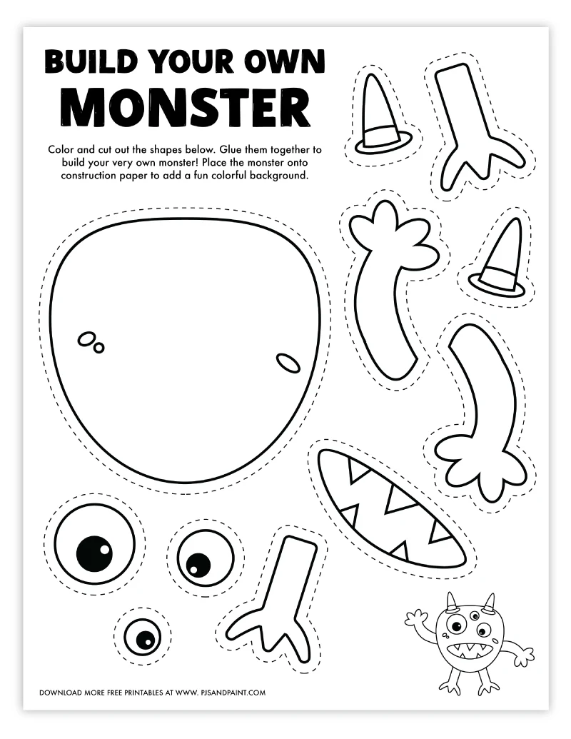 Build Your Own Monster - Free Printable Coloring Page for Kids