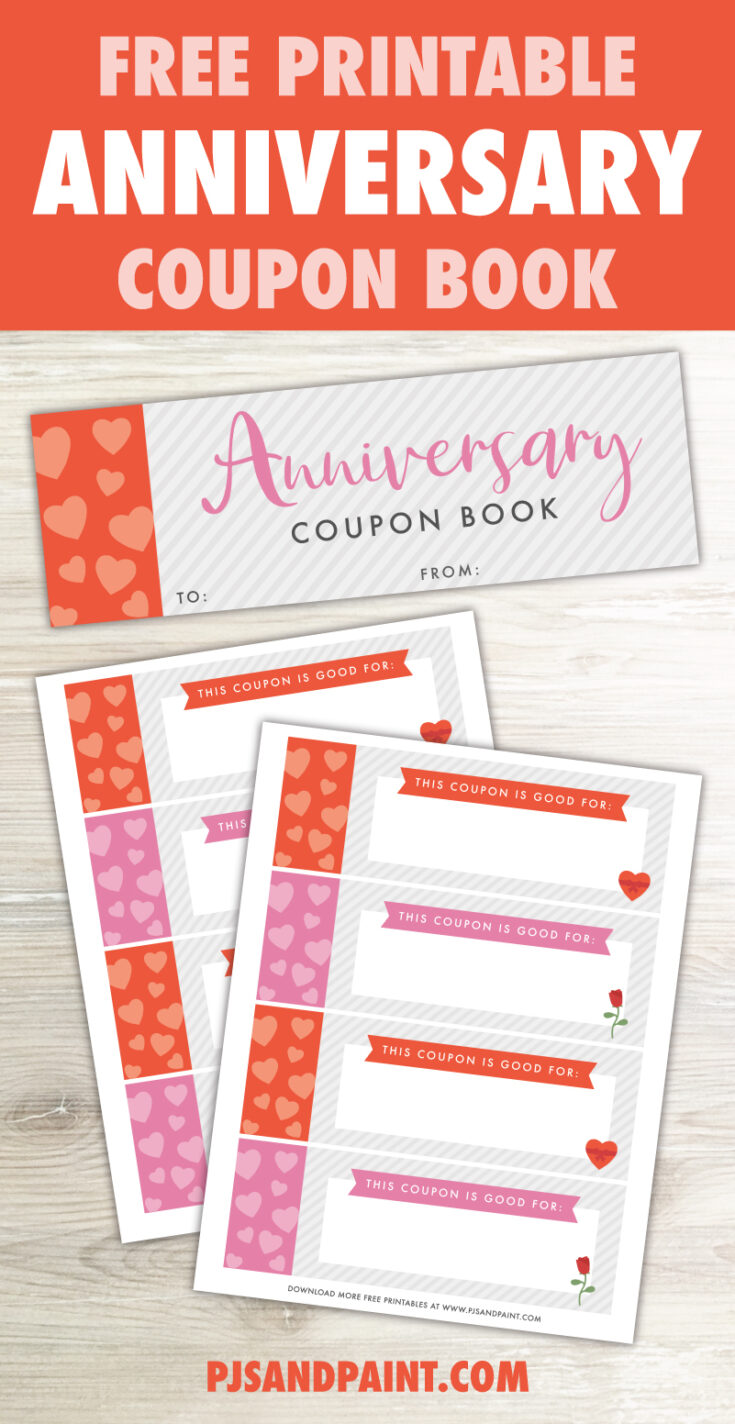 Free Printable Anniversary Coupon Book - Pjs and Paint