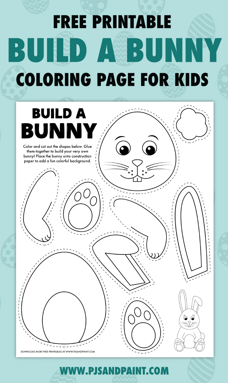 Free Printable Build a Bunny Coloring Page - Pjs and Paint