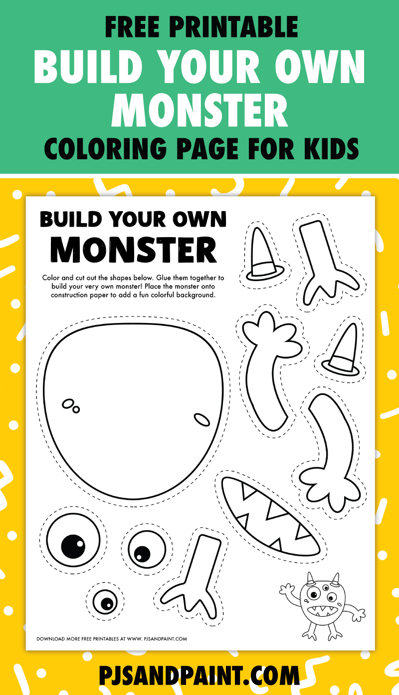 Build Your Own Monster Free Printable Coloring Page for Kids