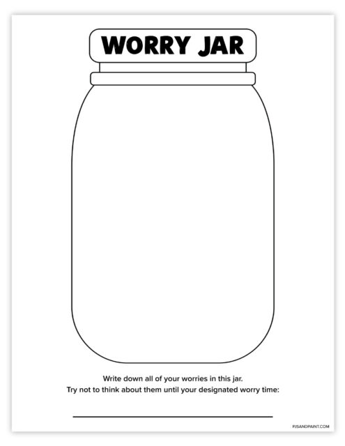 Free Printable Worry Jar - Anxiety Relief Worksheet - Pjs and Paint