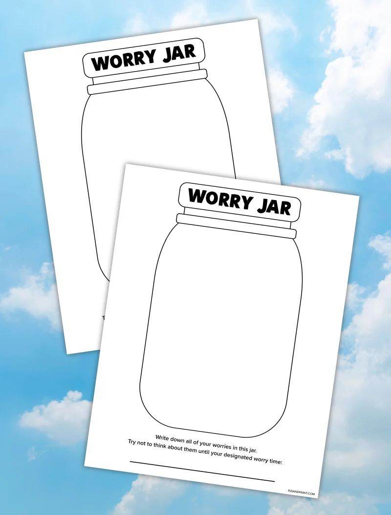 worry jar printable