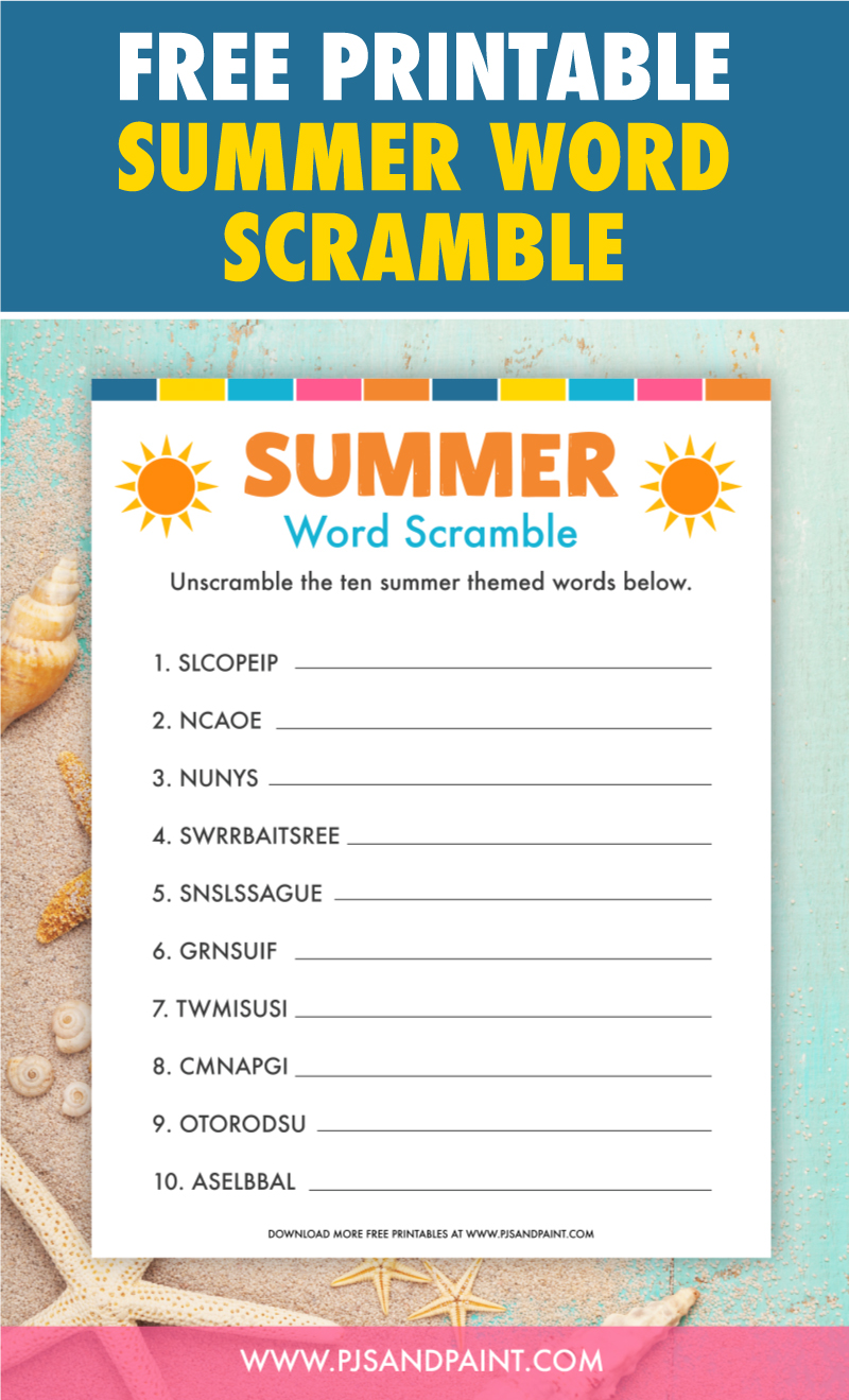 Summer Word Scramble Pdf