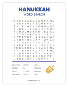 Free Printable Hanukkah Word Search - Pjs and Paint