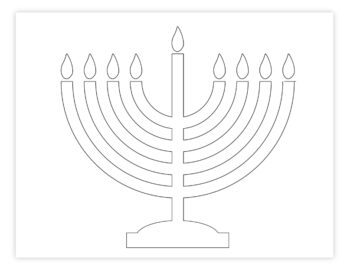 Free Printable Menorah Coloring Page - Pjs and Paint